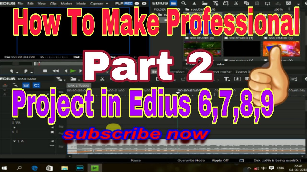 HOW TO MAKE PROFESSIONAL EDIUS 6,7,8,9 PROJECT IN HINDI,BY- SRK VIDEO MIXING POINT