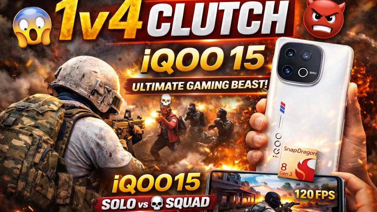 BGMI 1v4 Clutch on iQOO 15 🔥 | Akela Vs Puri Squad 😱 | Extreme Pro Gameplay