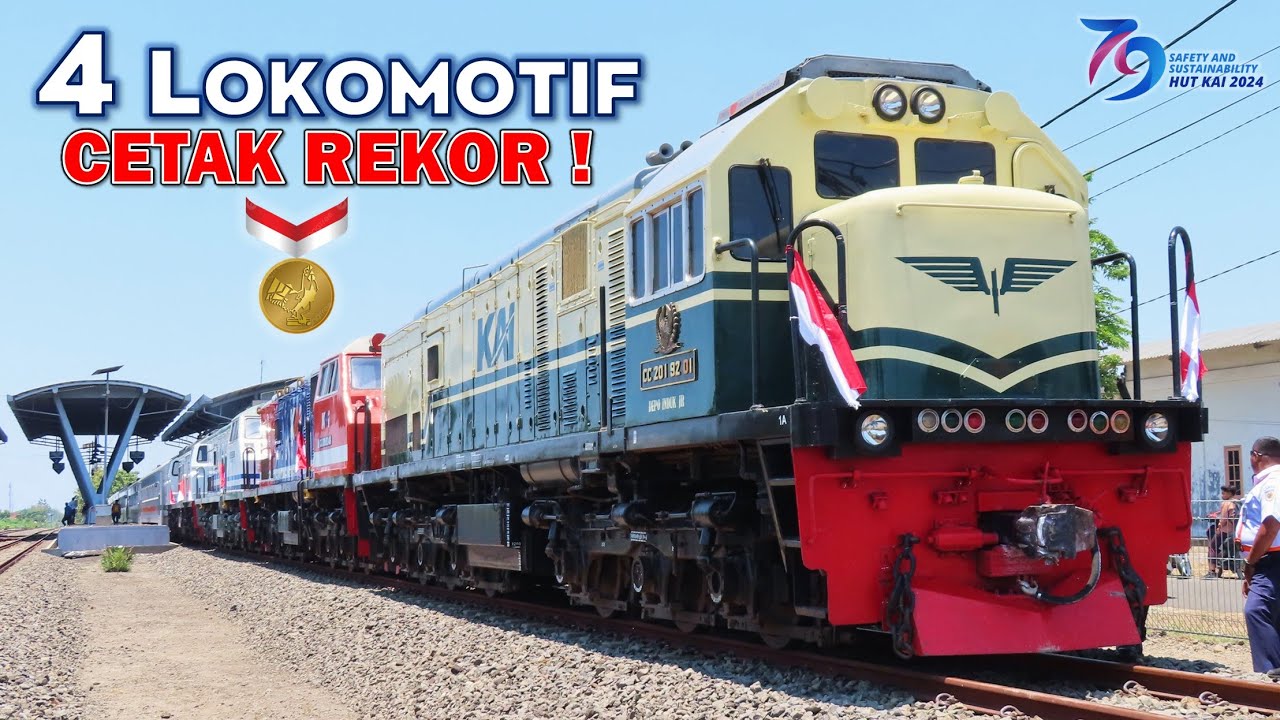 KERETA LUAR BIASA PARADE 4 LOKOMOTIF LINTAS GENERASI PENCETAK REKOR MURI SPESIAL ULANG TAHUN PT KAI!