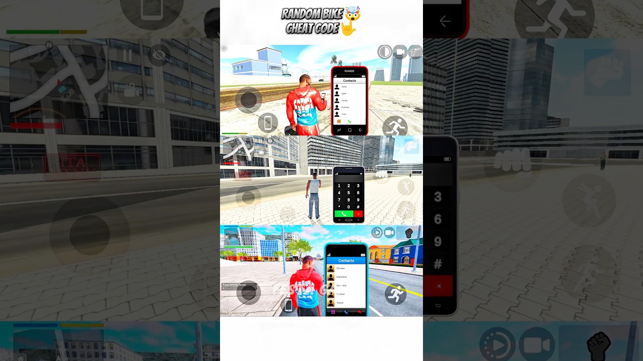 😱All Games Random Bike Cheat Code ITA Vs Gtiv Vs Ibd3d 💥🤯