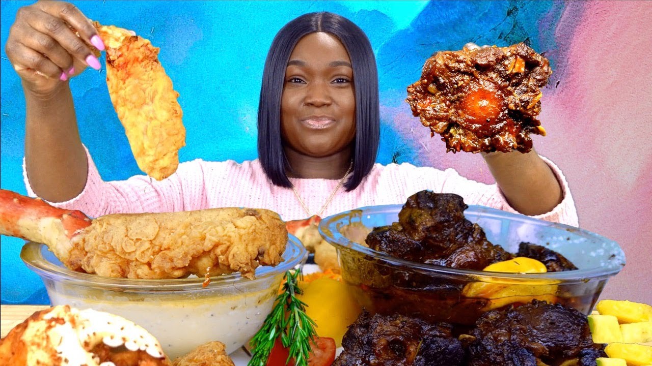 FRIED SEAFOOD BOIL  MUKBANG | ALFREDO SAUCE | JUICY OXTAILS | JAMAICAN FOOD MUKBANG