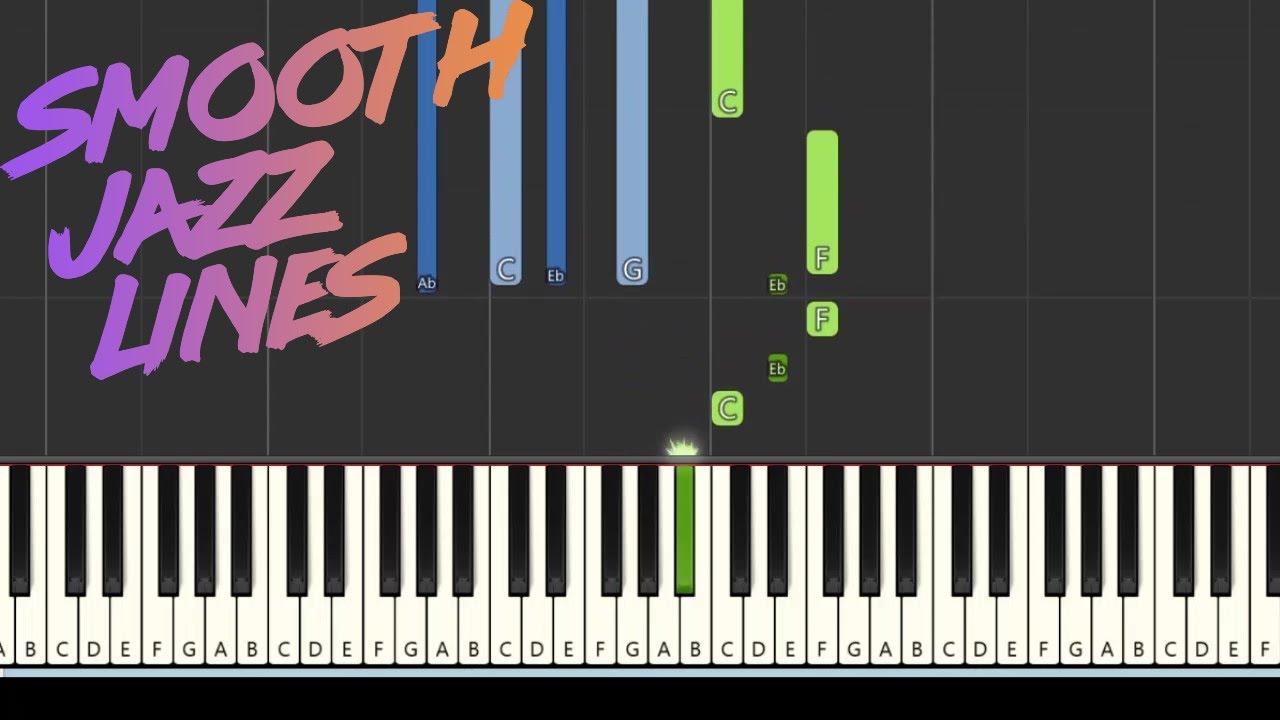 Learn smooth jazz lines C minor pentatonic (Easy) [Synthesia] (Piano tutorial)