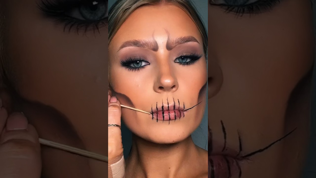 Easy skull makeup ☠️❤️&zwj;🔥