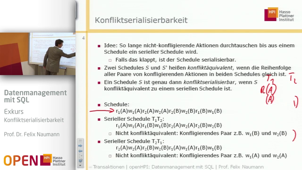Exkurs 1.3 Konfliktserialisierbarkeit