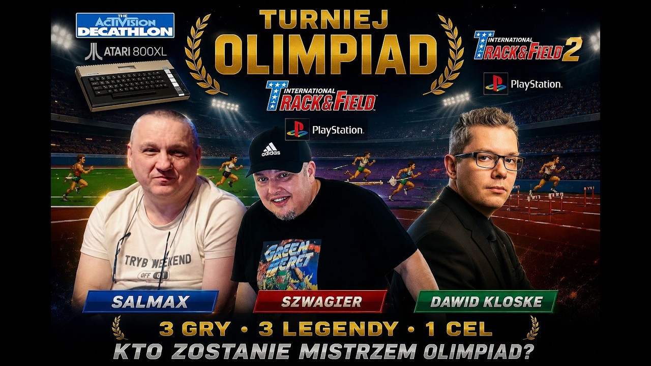 Borsuk Retro GryTV:TURNIEJ OLIMPIAD-Szwagier vs Salmax vs Dawid Kloske (Decathlon,Track n Field 1+2)