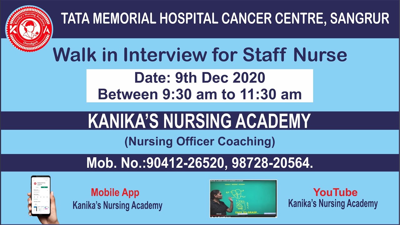 TATA MEMORIAL CENTER SANGRUR (PUNJAB) STAFF NURSES RECRUITMENT