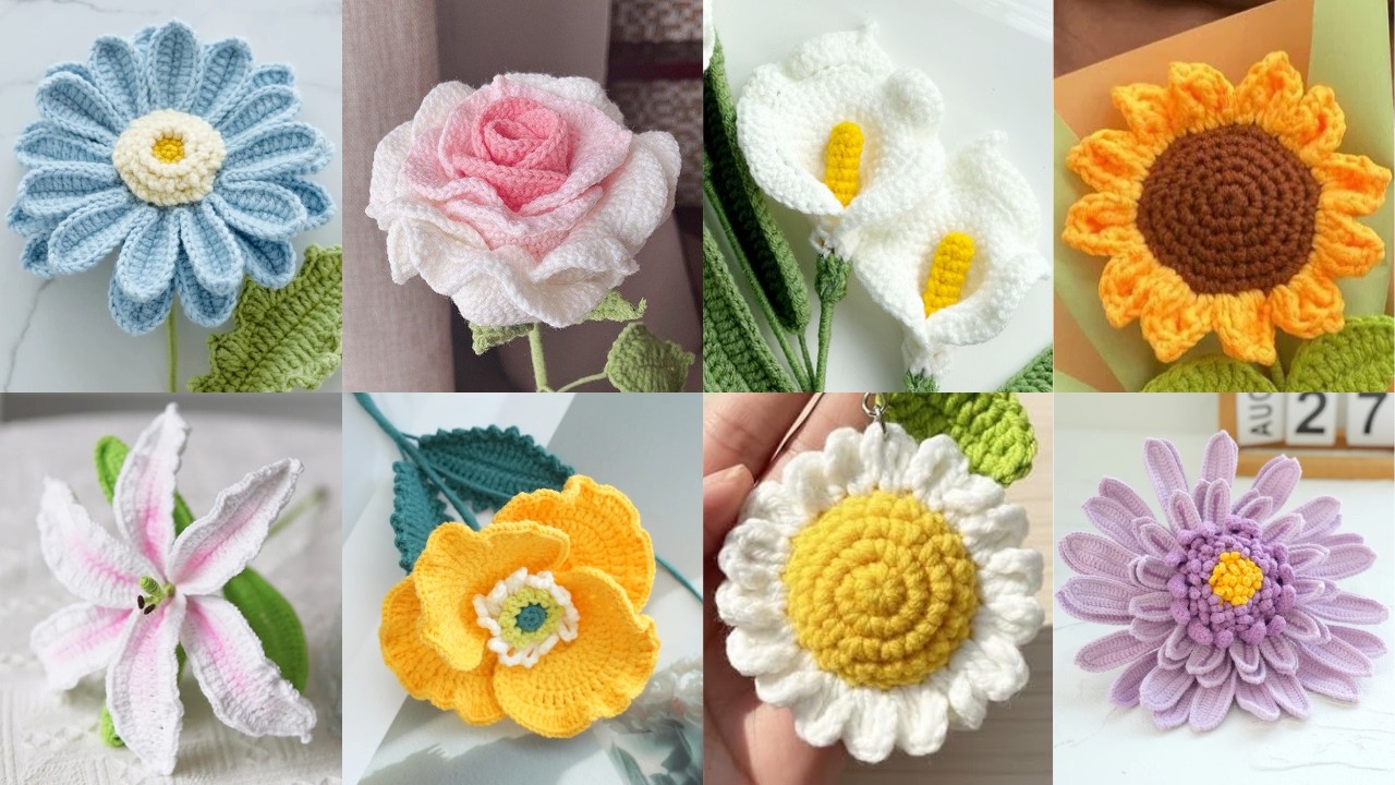 Beautiful Crochet Flower Ideas//Easy Handmade Crochet Flower Designs