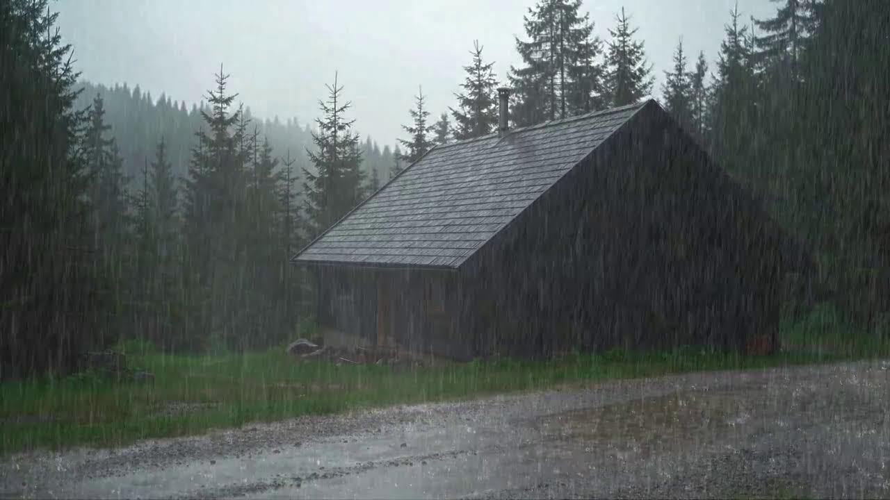 Heavy Night Rainfall for Deep Sleep and Calm Anxiety | Soft Peaceful Nature Ambience