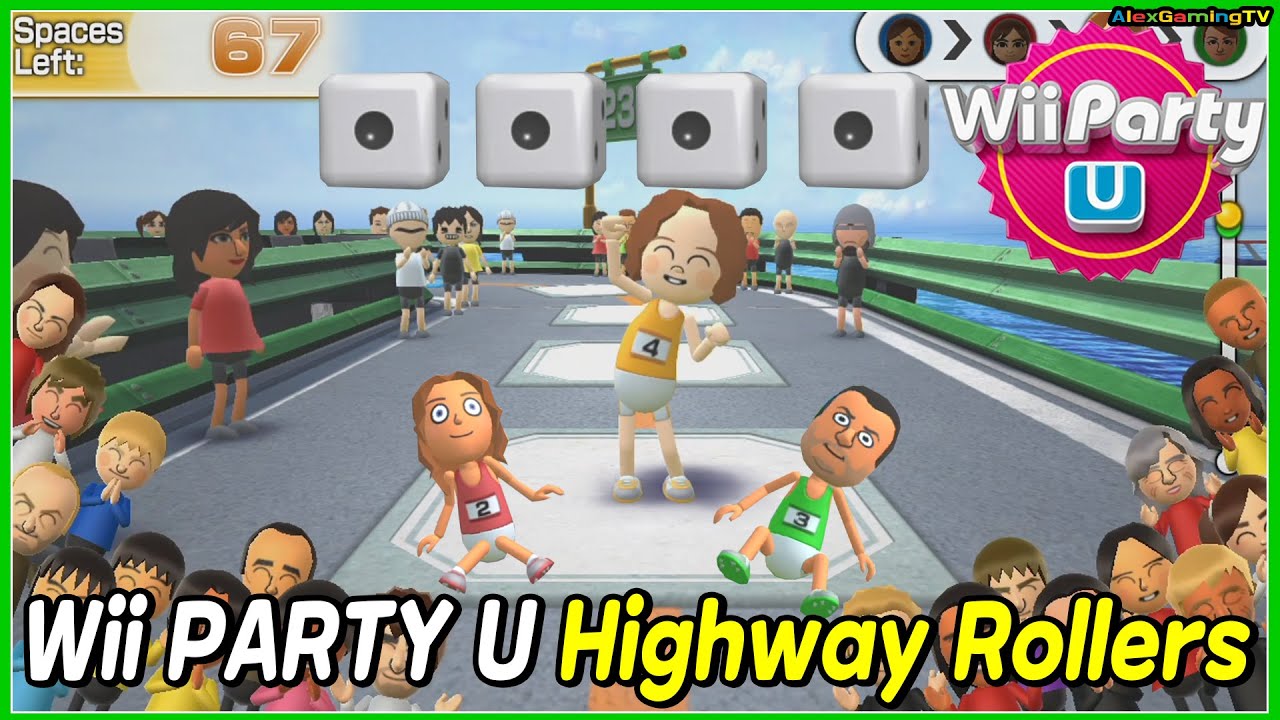 Wii Party U - Highway Rollers (Expert Com) Fumiko vs Marit vs Marie vs Giulia | AlexGamingTV
