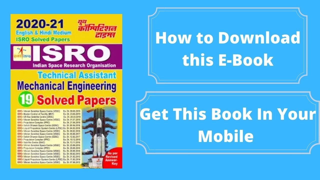 #ISRO Technical Assistant Mechanical Engineering Solved Papers E-Book|#Best ISRO Mechanical E-Book