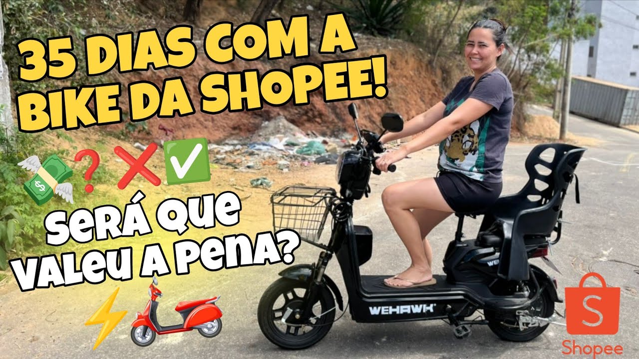 VALE A PENA COMPRAR A BICICLETA ELÉTRICA DA SHOPEE: FUNCIONOU? ME ARREPENDO? USEI POR 35 DIAS💡🚲⚡ 