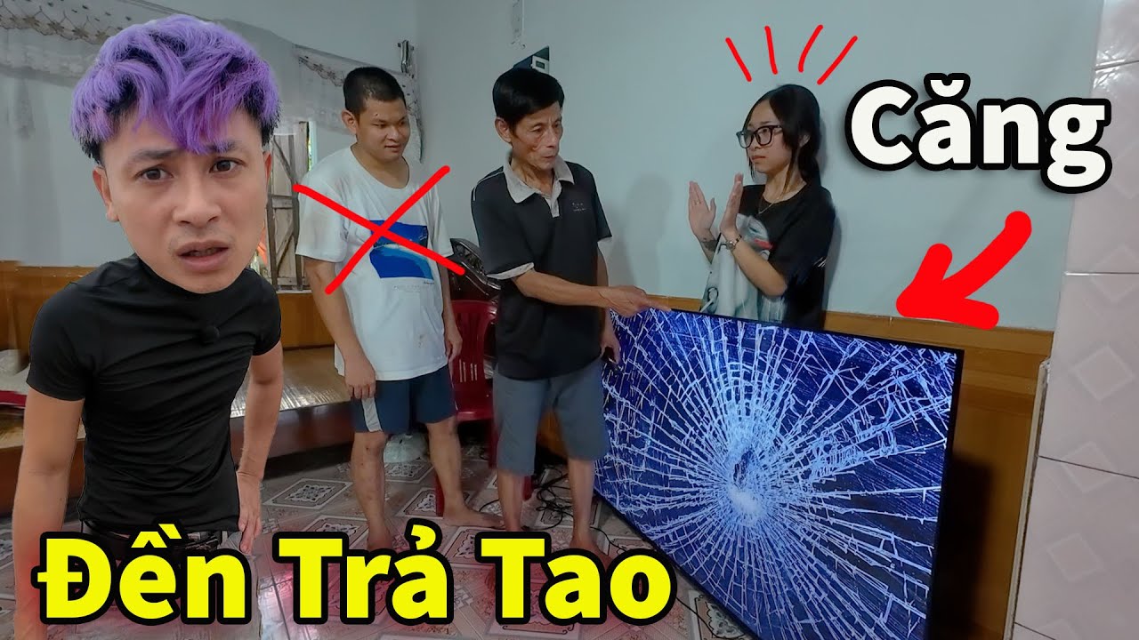 Căng ! Bố Hậu Cáo Tức My Và Thắng Tồ Làm Vỡ Vụn Tivi Mới || Láo Hỗn