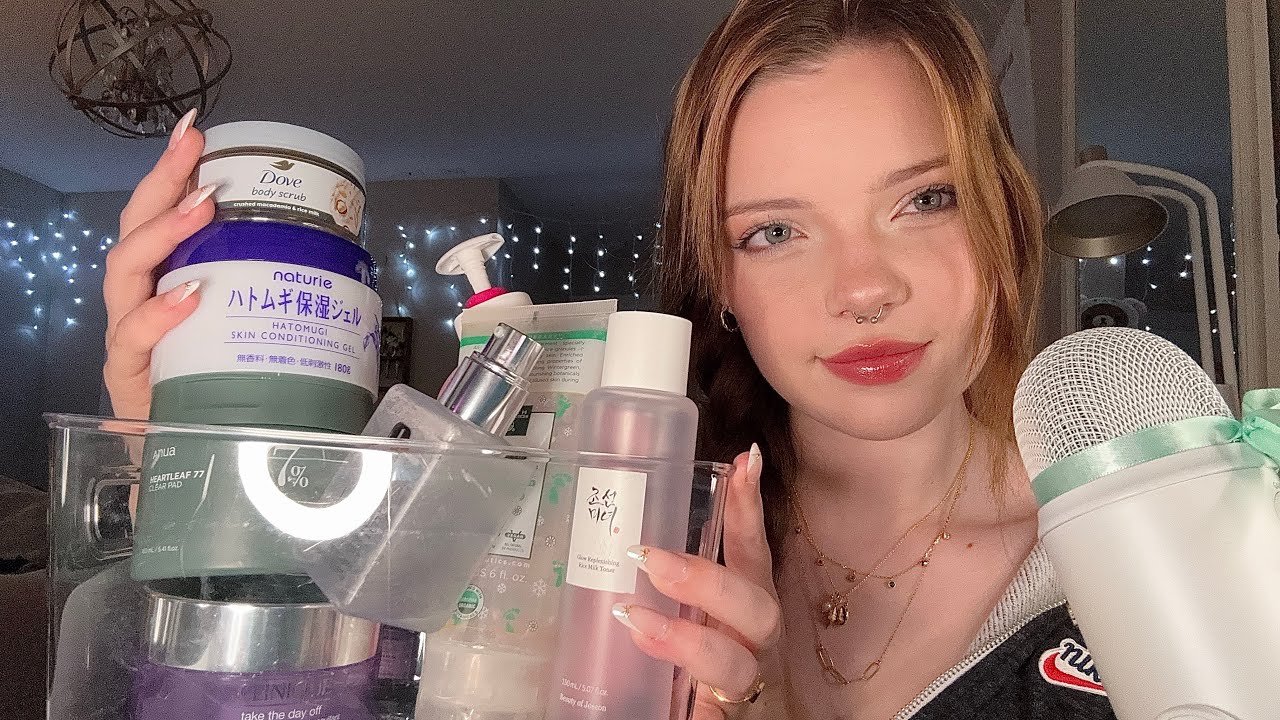 ASMR Favorite Summer Skincare 🍉 | Tapping, Scratching + Whisper Rambles