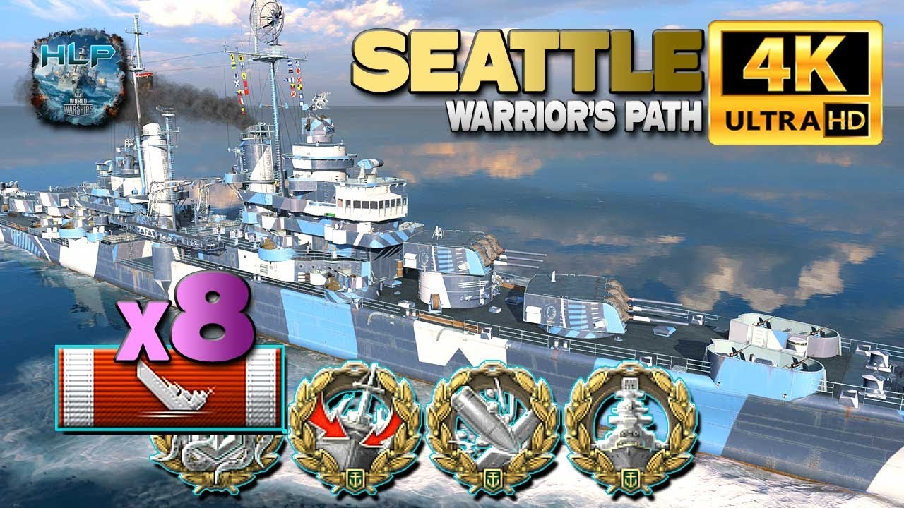 Крейсер Сиэтл: потоплено 8 кораблей - World of Warships