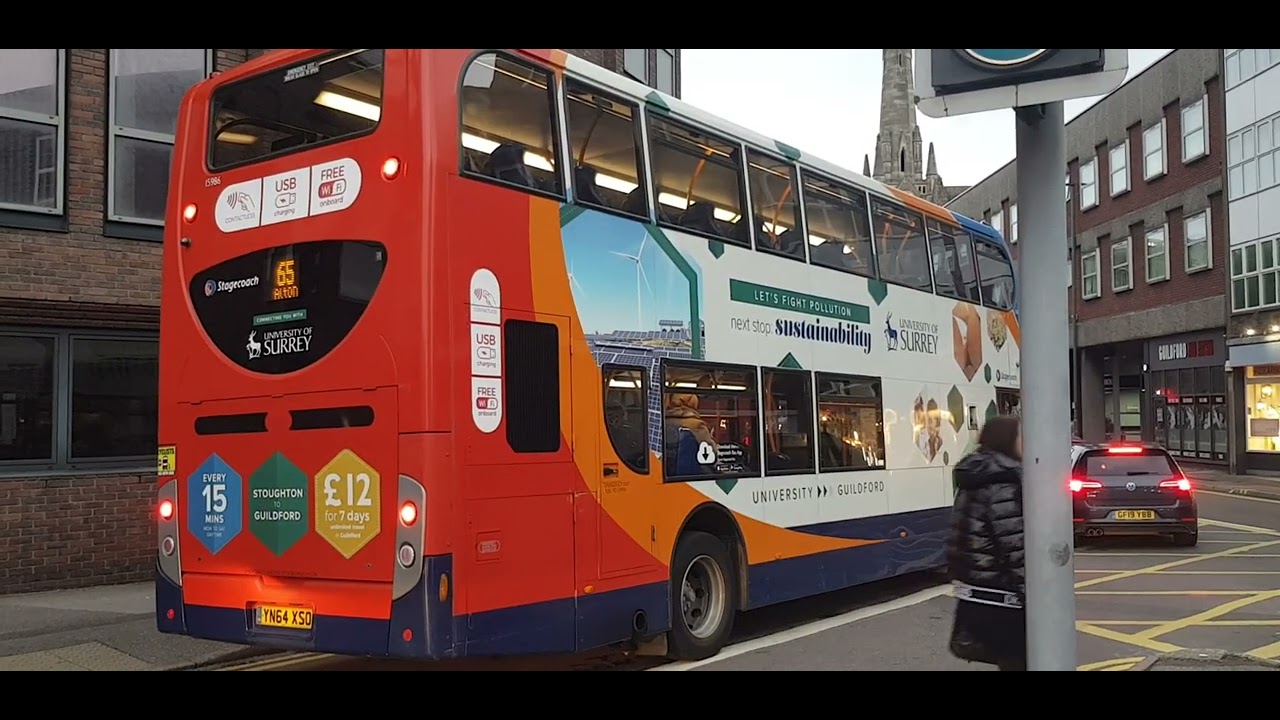 Here is the stagecoach bus 15986 on the number 65 in Guildford Friday 14 October 2022