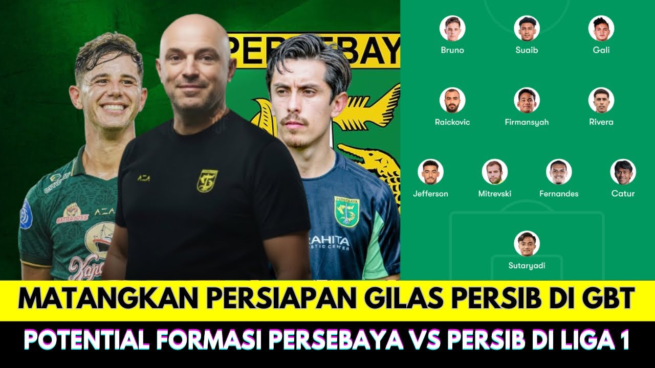 Tavares Mulai Genjot Persiapan Tim Gilas Persib di GBT❗Ini Potential Starting Persebaya di Liga 1