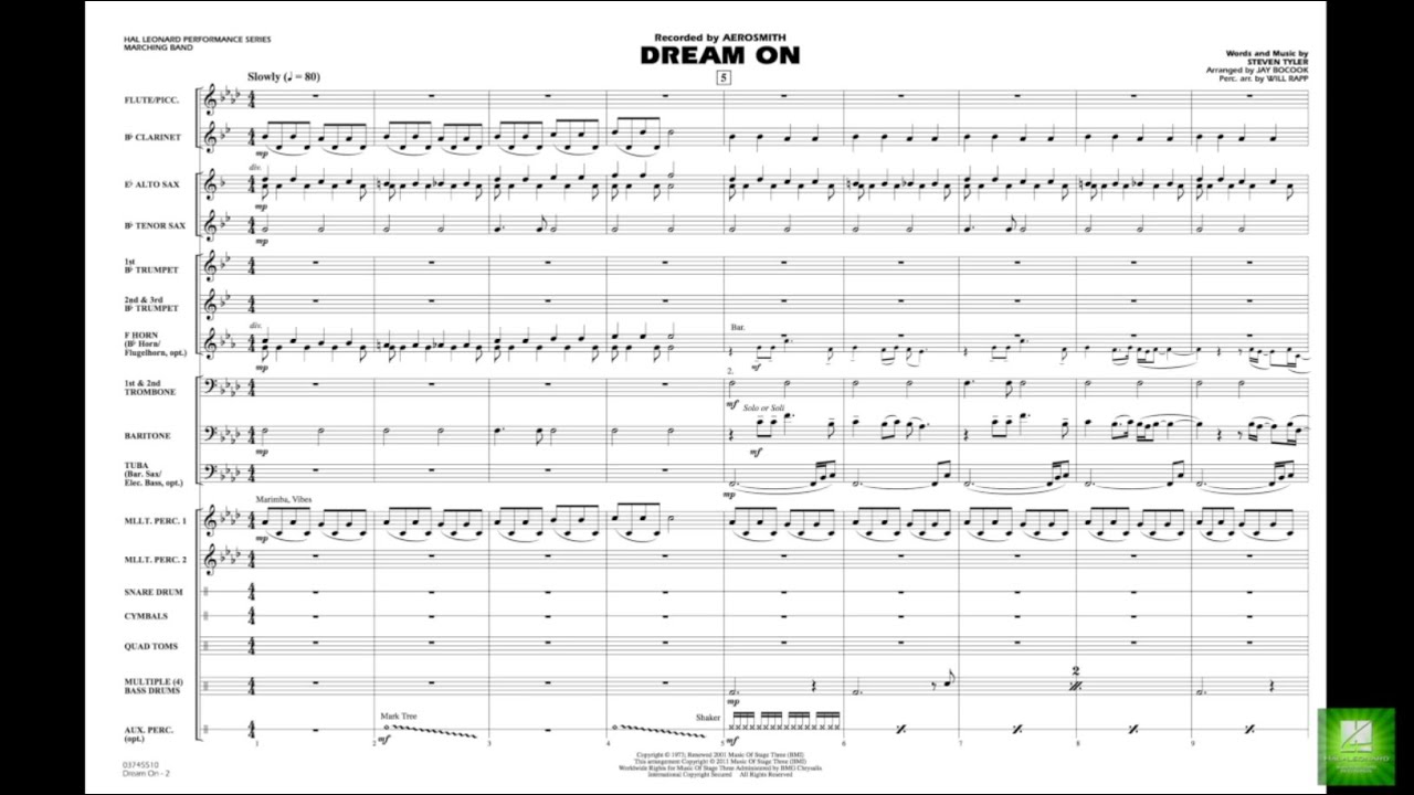 Dream On by Steven Tyler/arr. Jay Bocook