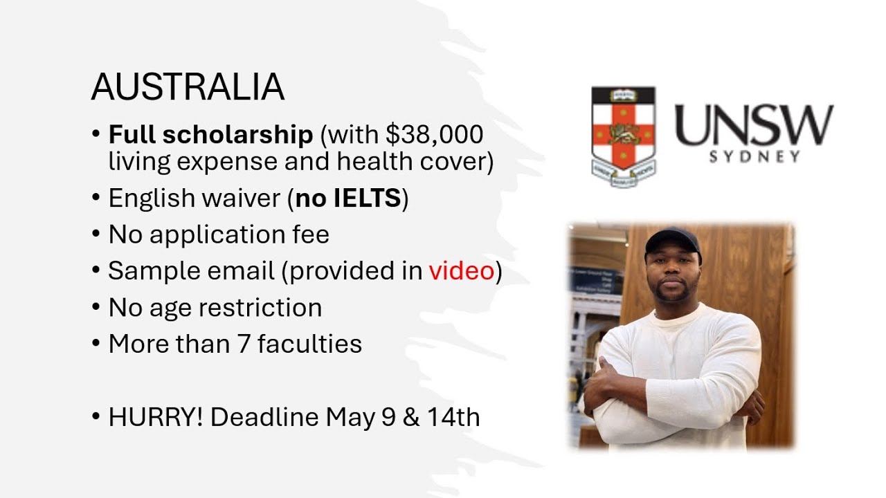 Full scholarship with $38,000 stipend, English Waiver (no IELTS), No Application
