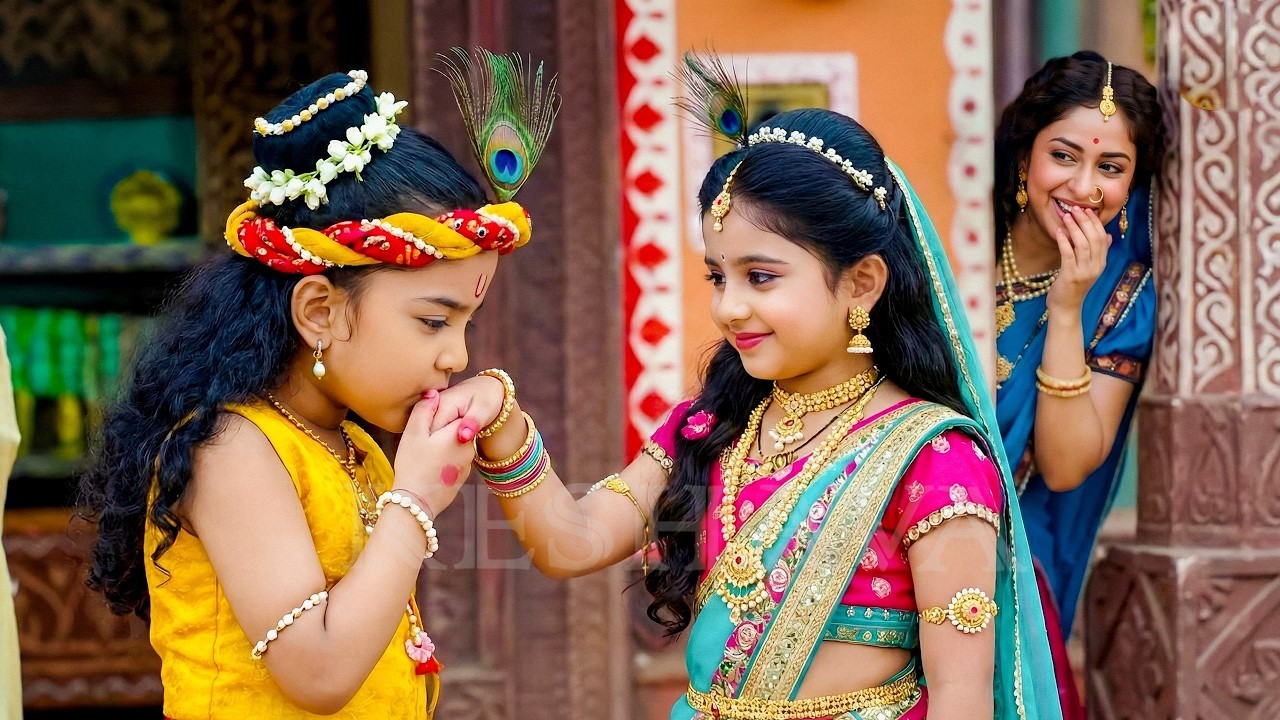 मैया को देख आई हँसी, जब बाल कान्हा ने राधा का हाथ चूमा || YMKN || Shree Krishan leela