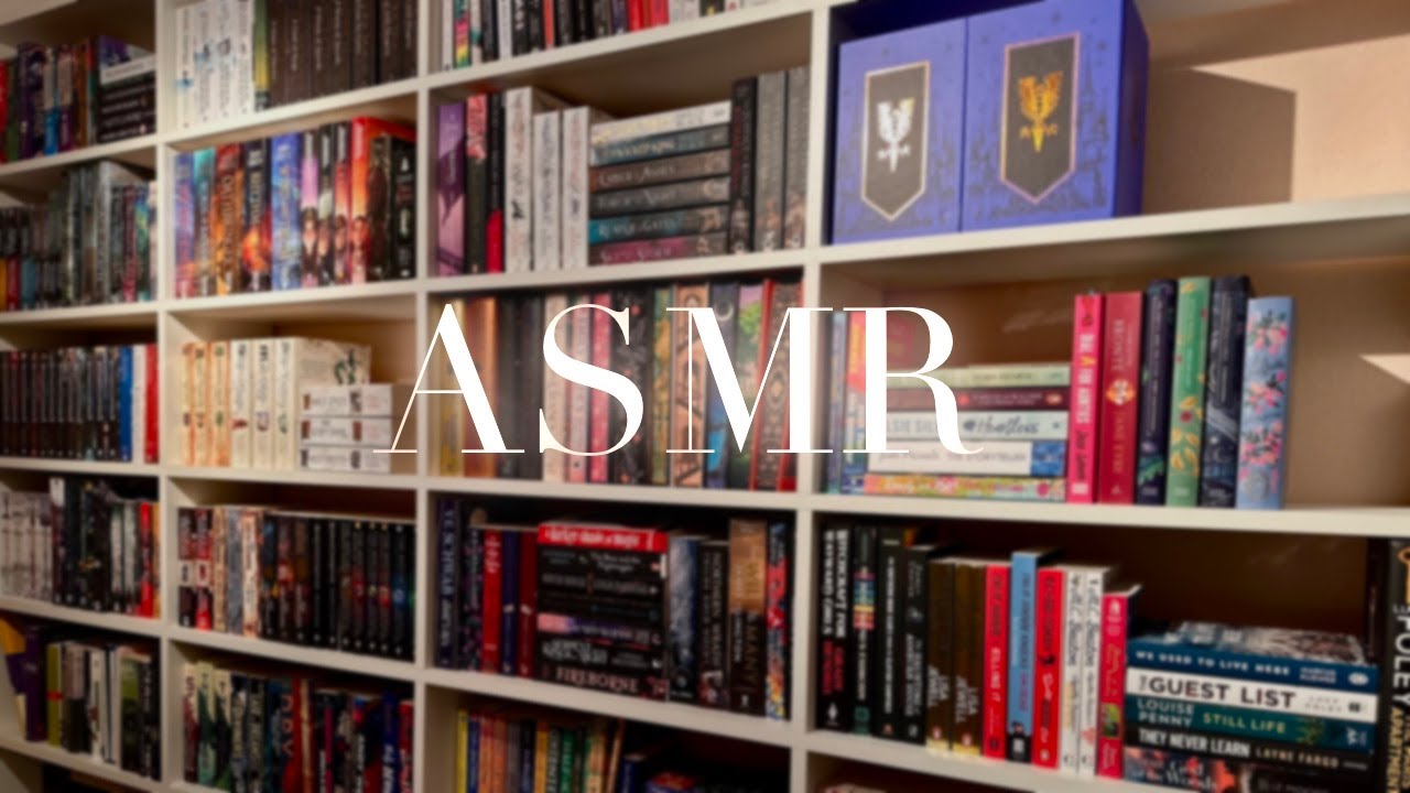 ASMR Bookshelf Tour | Lofi Book Tapping & Scratching, Lots of Whispering