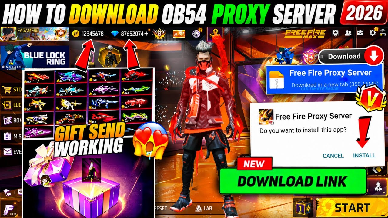 HOW TO DOWNLOAD PROXY SERVER IN FREE FIRE, HOW TO USE PROXY SERVER IN FREE FIRE, VIP PROXY SERVER