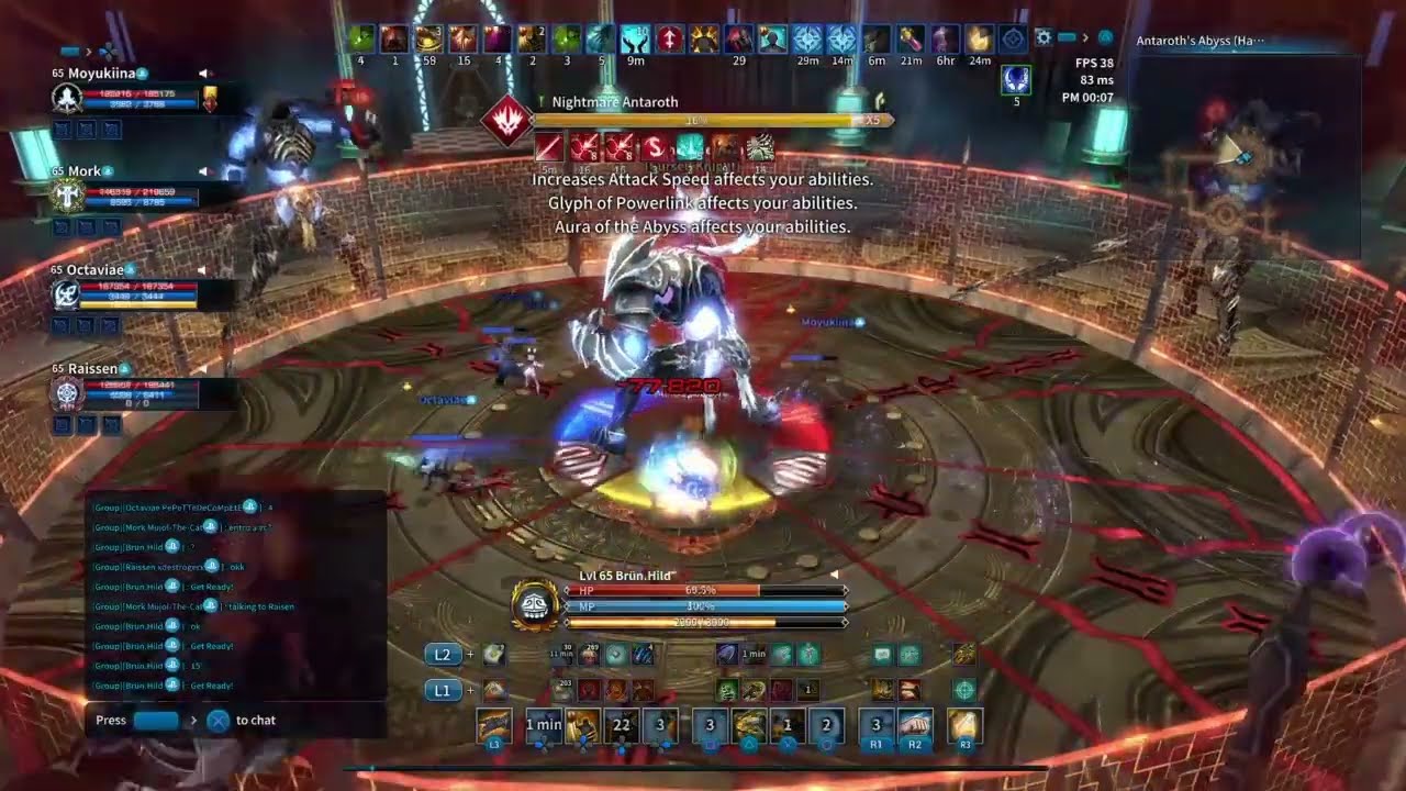 Tera Console - Antaroth's Abyss Hard Mode Last Boss Brawler PoV - Ps4 Eu