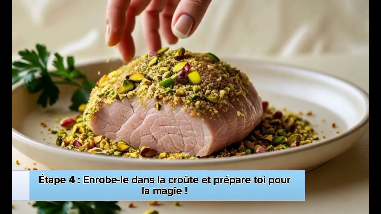 Recette "Filet de porc en croûte de pistache et coulis de grenade"