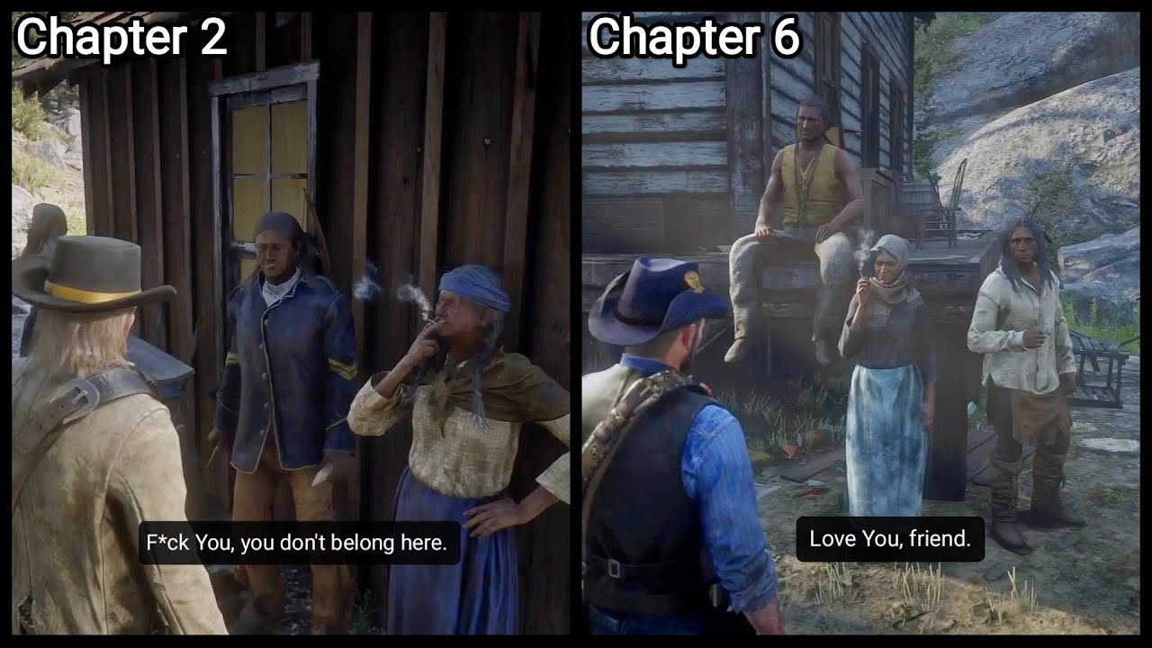 What Happens If You Visit Wapiti Reservation In Chapter 2 vs Chapter 6 in RDR2 - RDR2