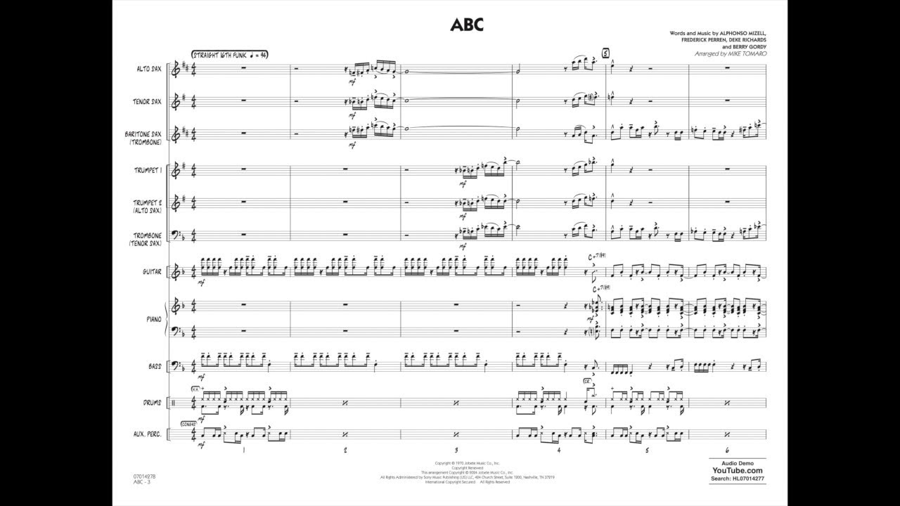ABC arranged by The Jackson 5 | Arr. by Mike Tomaro