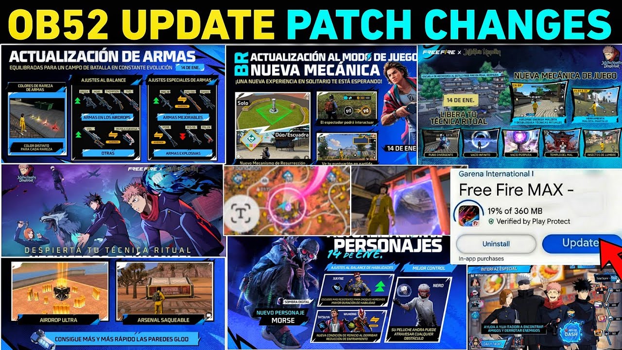 Ob52 New Update 🔥 ALL Changes 🤯 Kya kya aaya Hai in Free Fire | FF NEW EVENT UPDATE GARENA FREE FIRE