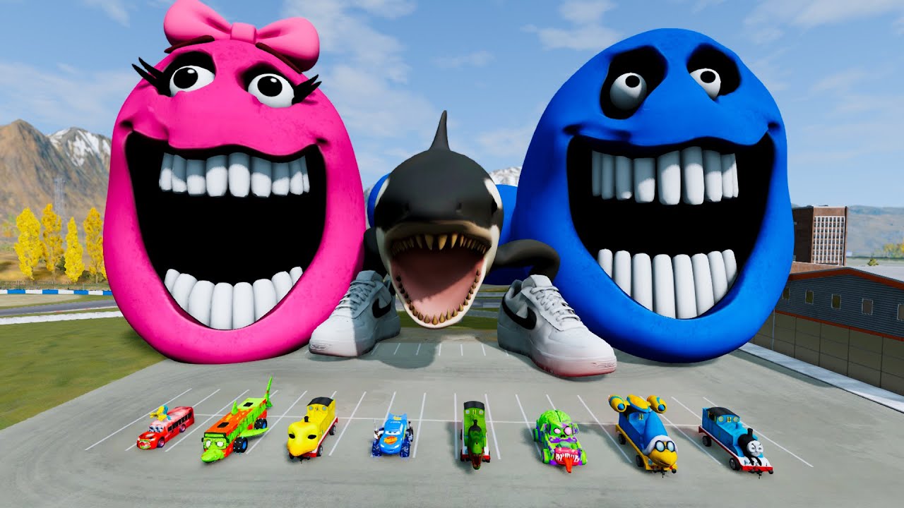 ALL MONSTERS Big & Small Cars with MECHA TITAN BULBATRONIX 3000 & CAR EATER & BUS EATER-BeamNG Drive
