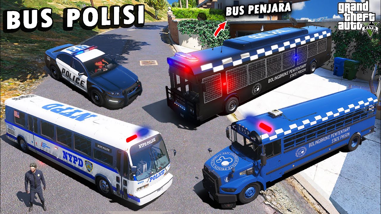 MANTAP !! Aku Berhasil Koleksi SEMUA BUS POLISI TER EPIC di GTA 5