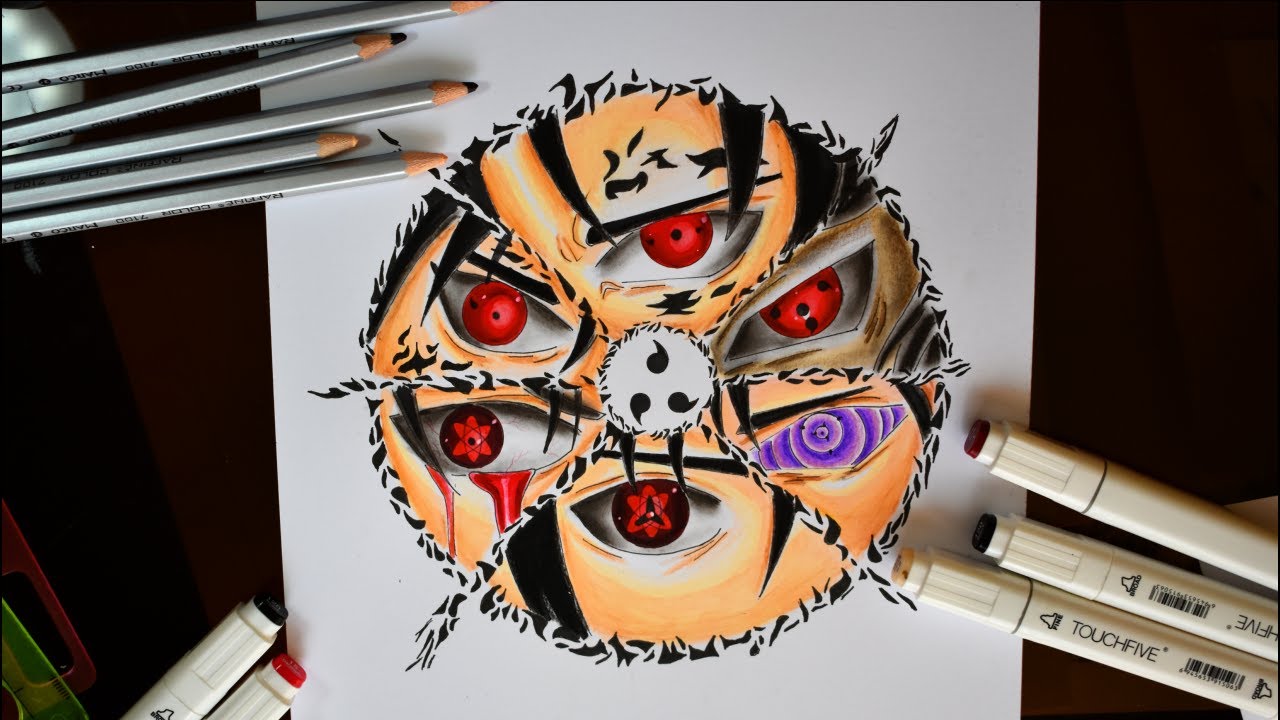 DIBUJO todas LAS FORMAS MANGEKYOU SHARINGAN y RINNEGAN de SASUKE Drawing Mangekyou Sharingan Sasuke