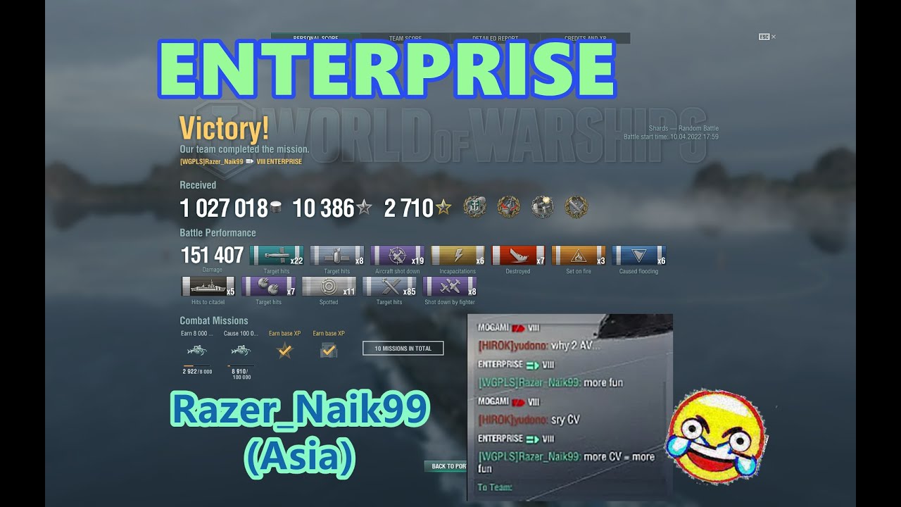 {Replay | 0.11.2.1} Tier 8 CV USS Enterprise by Razer_Naik99(ASIA) - 