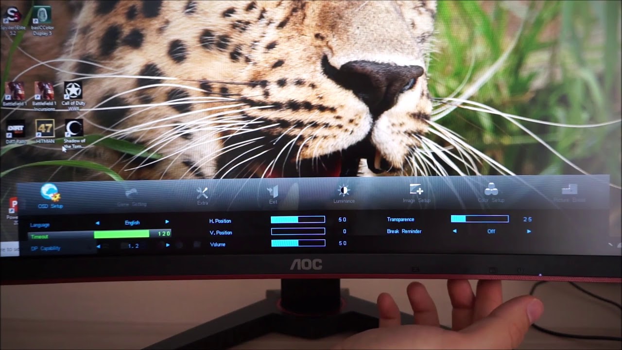 AOC C24G1 Menu System (OSD)