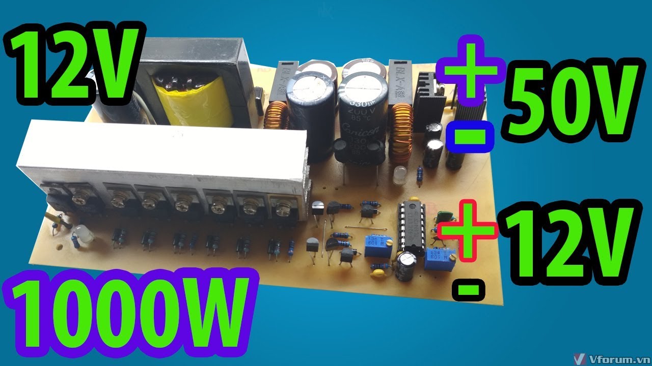 12V to +- 50V 1000W for amplifier | Car amplifier | How to make