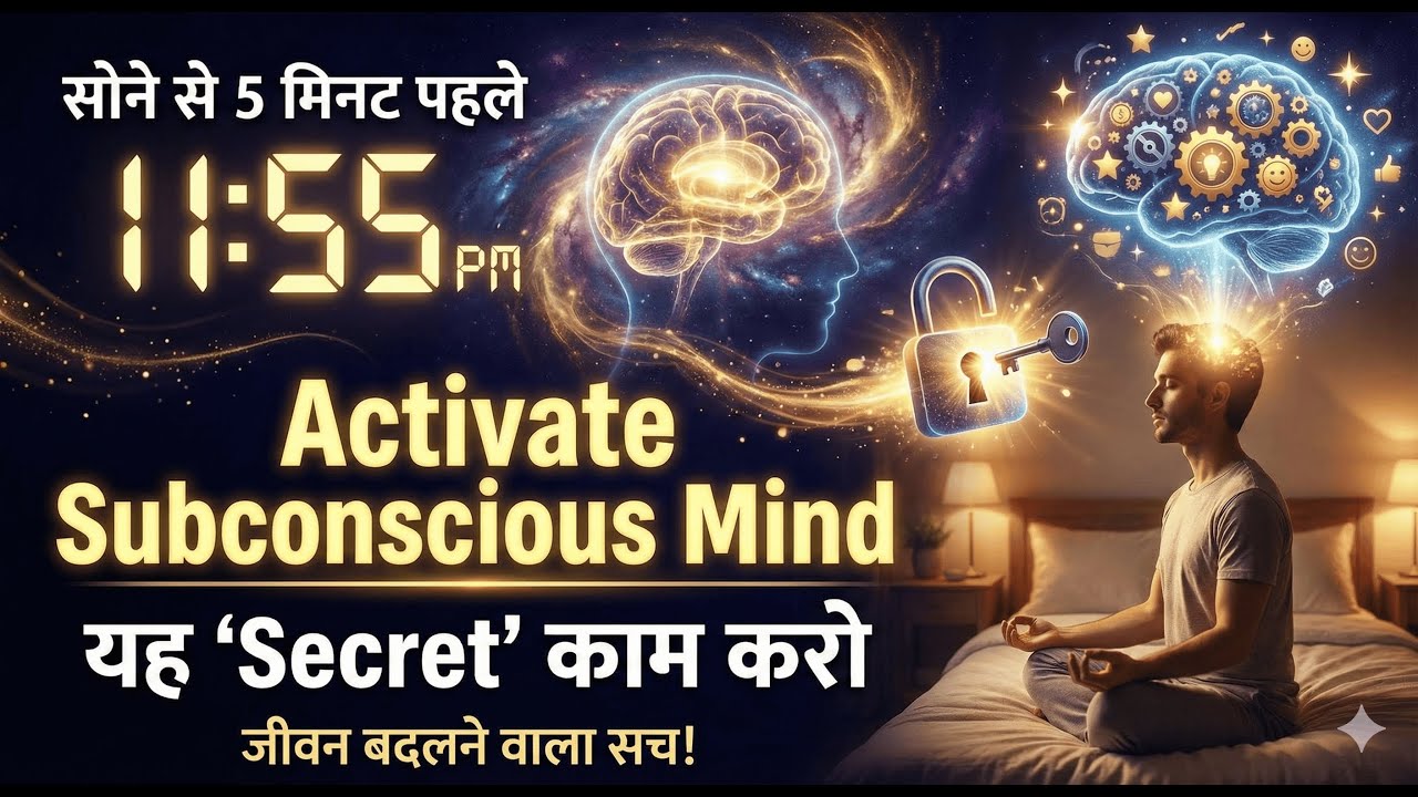 सोने से 5 मिनट पहले यह Secret काम करो 🤫  Activate Subconscious Mind