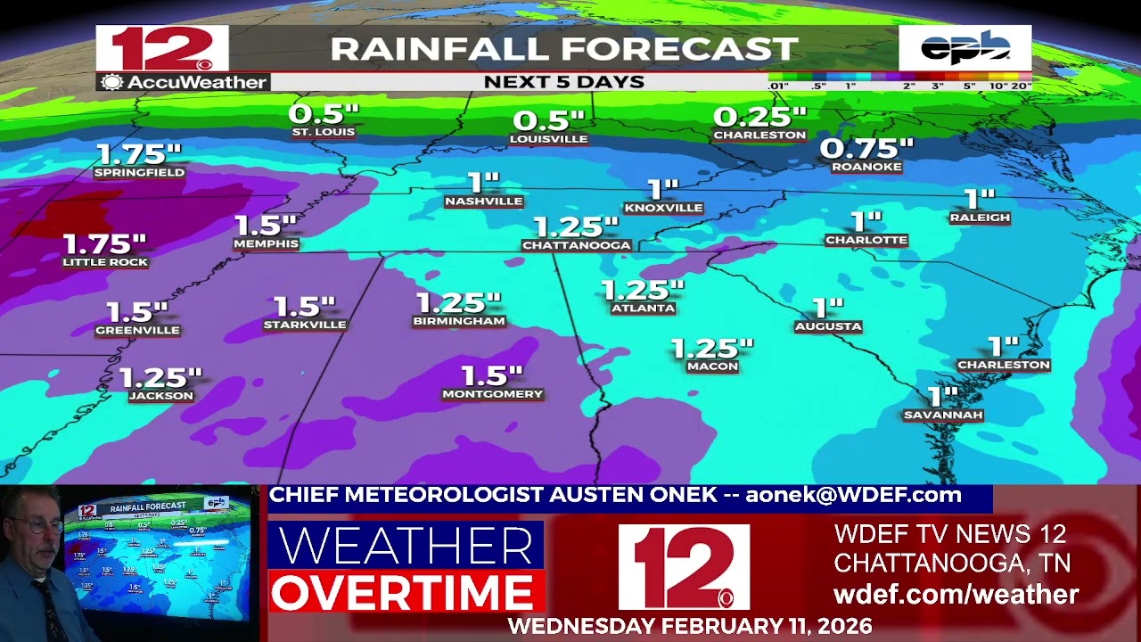 WDEF-TV NEWS 12 WEATHER OVERTIME - WEDNESDAY FEBRUARY 11, 2026