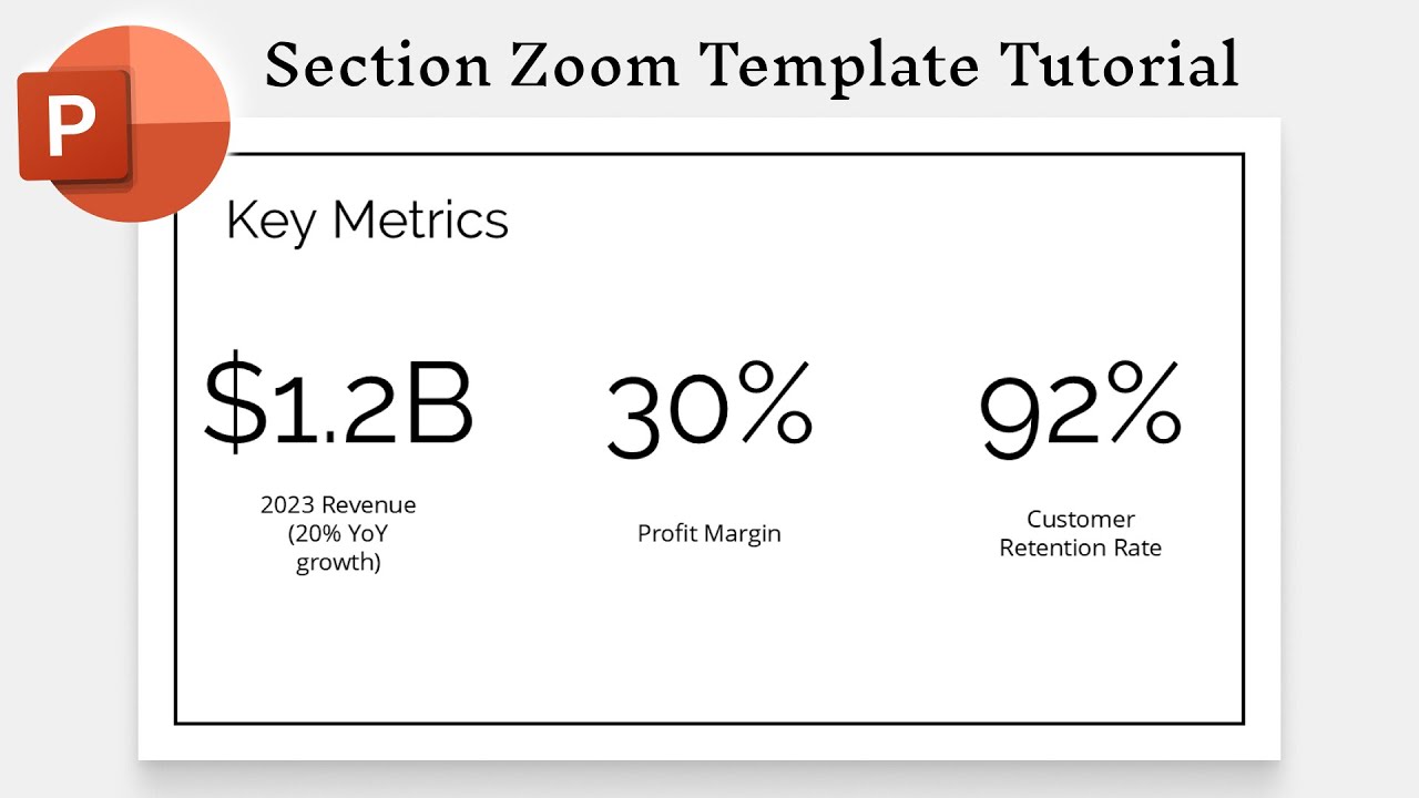 PowerPoint Section Zoom Corporate Presentation Tutorial | Part 12: Key Metrics Slide
