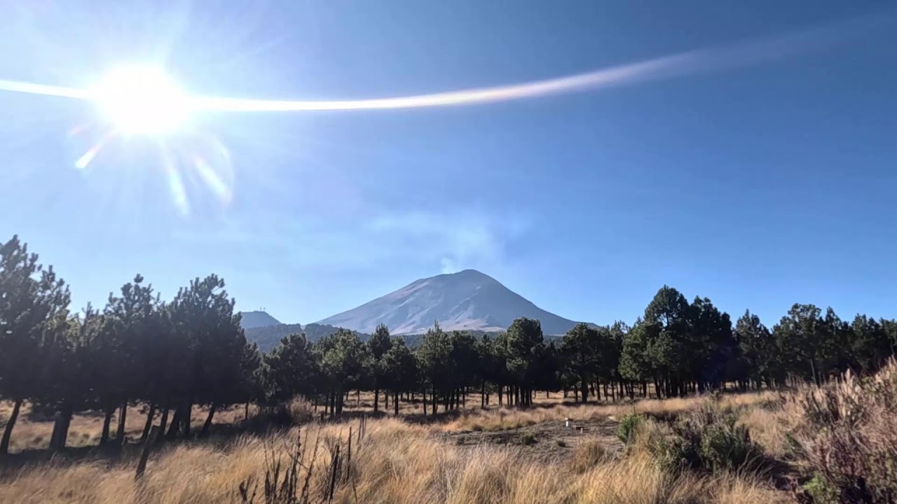 Volcán Popocatépetl en vivo desde Paso de Cortés