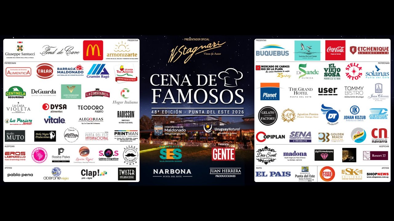 48° edición Cena de Famosos, Punta del Este 2026 - Juan Herrera Producciones
