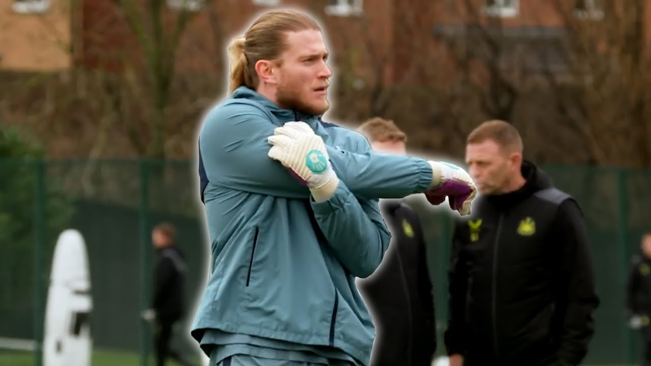 Loris Karius and Newcastle train ahead of must-win AC Milan Champions League match