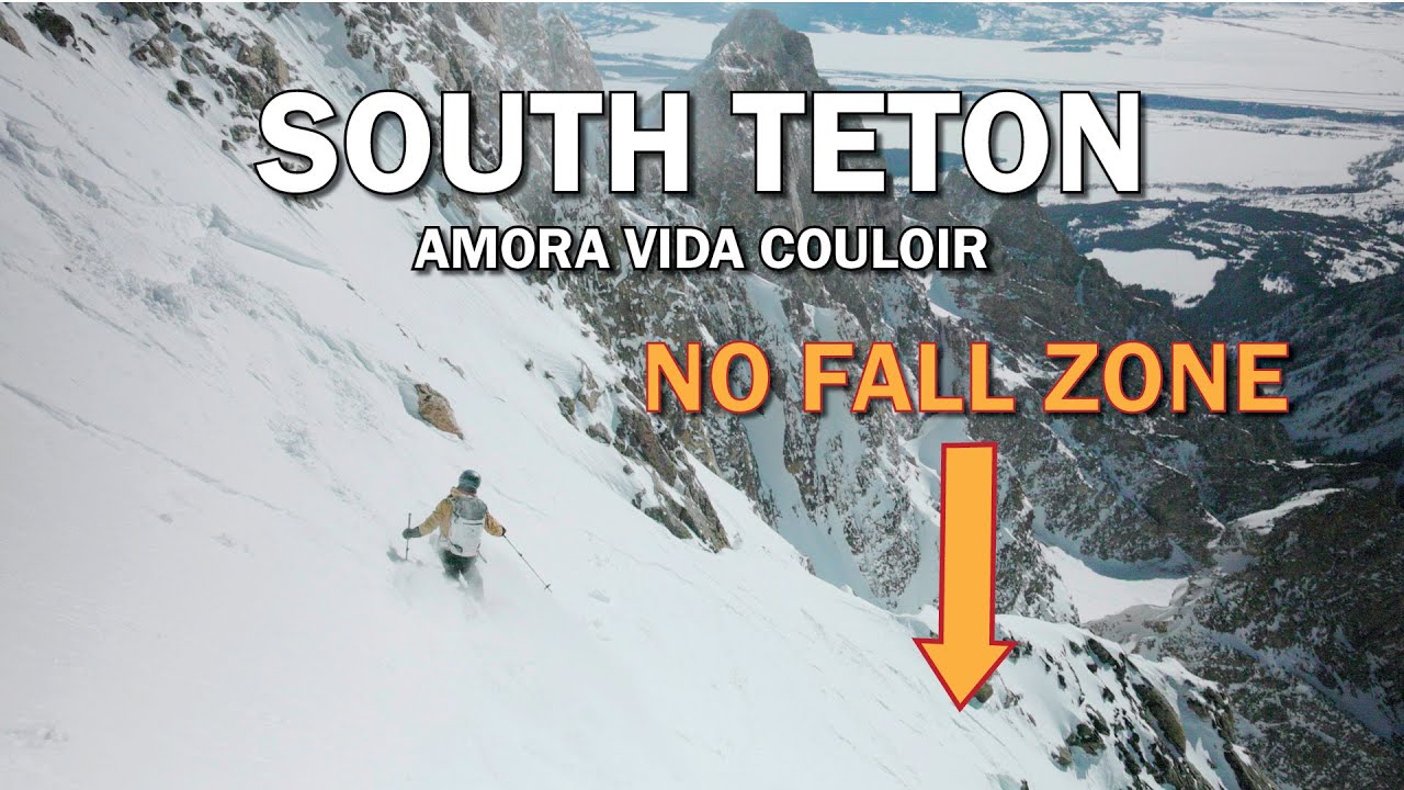 SKIING OVER 1,000 FT OF EXPOSURE IN JACKSON HOLE