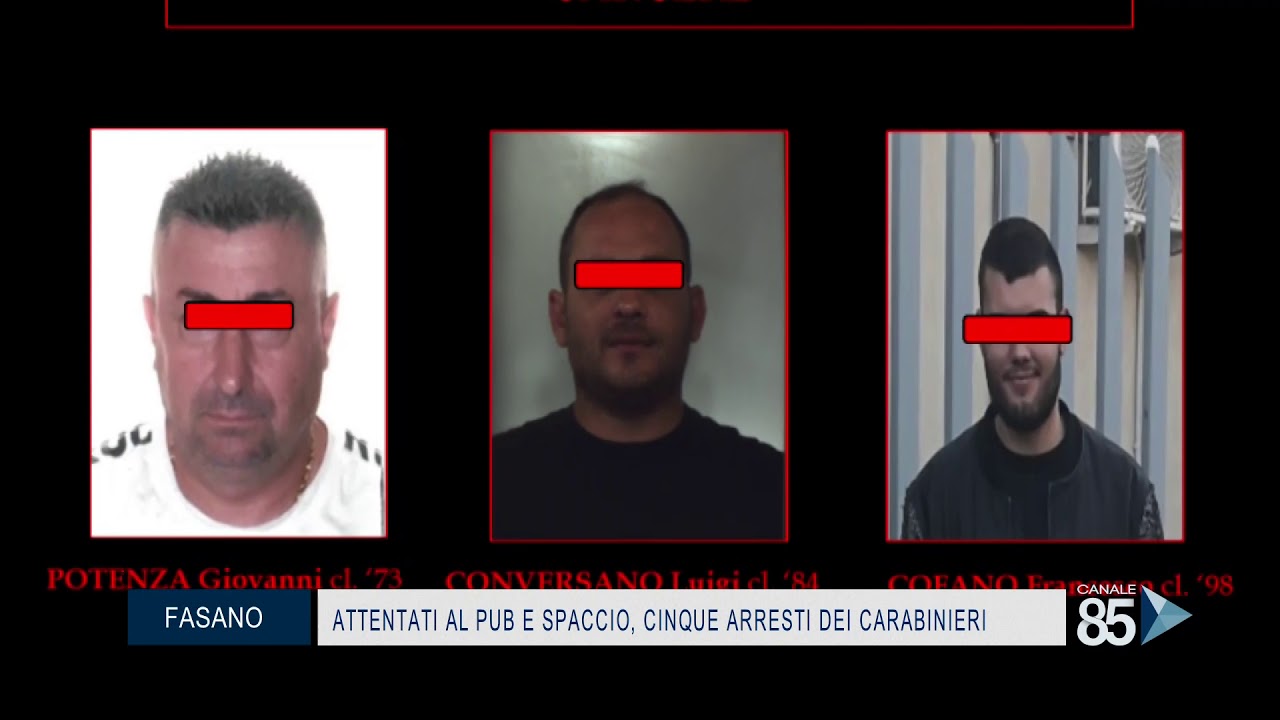 22 Ottobre 2020   Fasano BR   attentati al pub e spaccio, cinque arresti dei Carabinieri