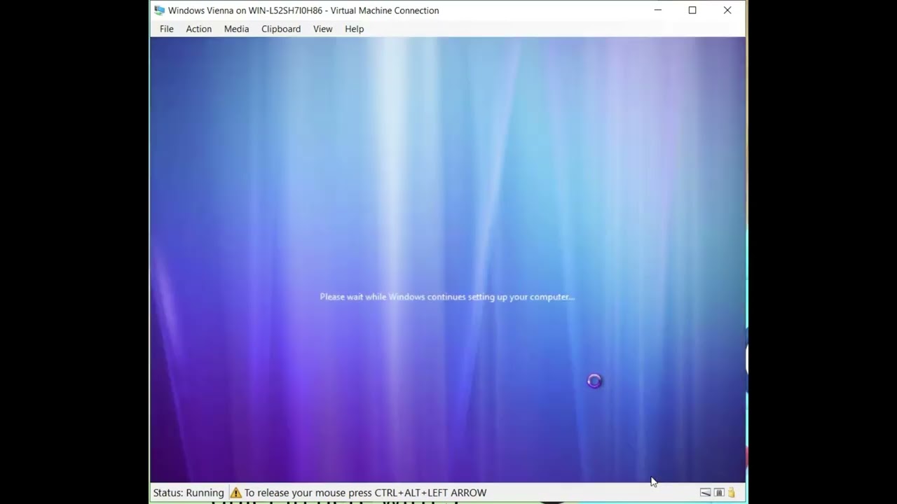 Installing Windows Vienna inside a VM in Hyper-V with the operation system, Windows Server 2019