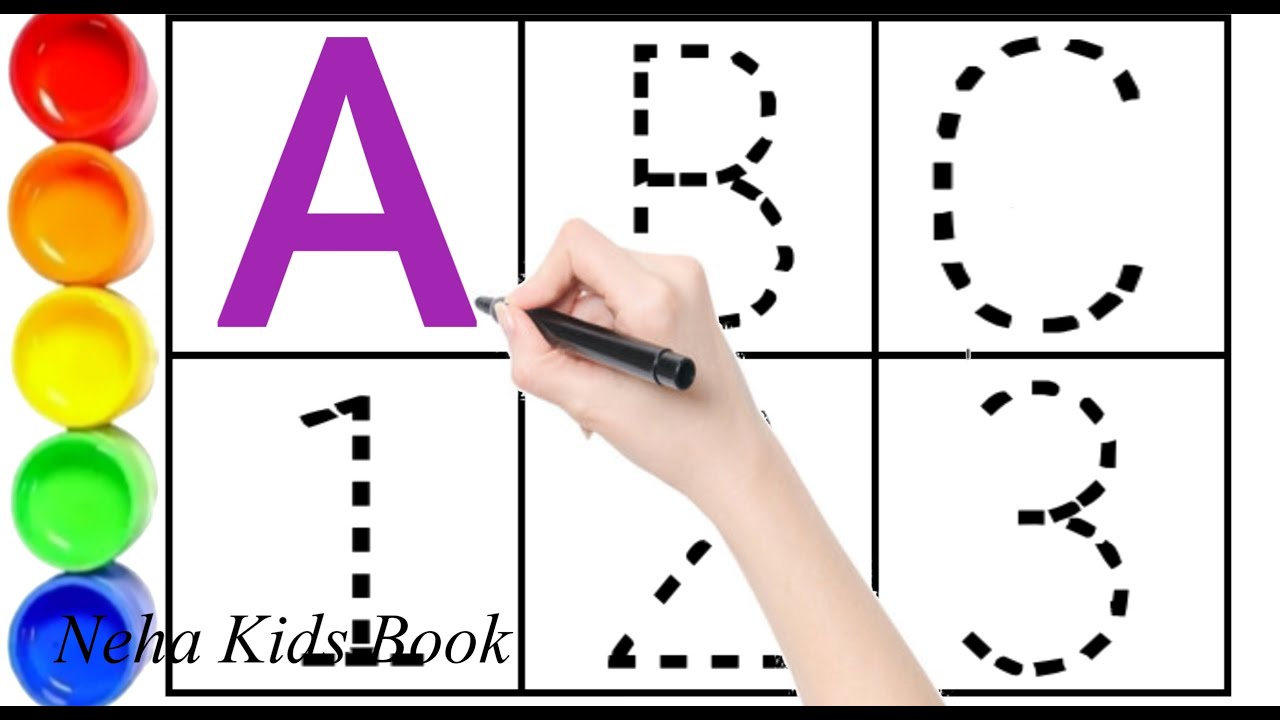 Alphabet ABCD and Count 1234 for Kids //Easy Step by Step Drawing Tutorial for Kids,49
