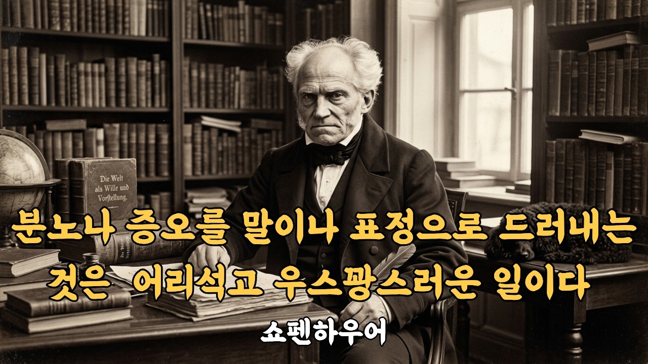 분노나 증오를 말이나 표정으로 드러내는 것은 무익하며 어리석고 우스꽝스러운 일이다 쇼펜하우어  #쇼펜하우어 #분노조절 #감정조절 #염세주의철학 #쇼펜하우어명언 #인생철학