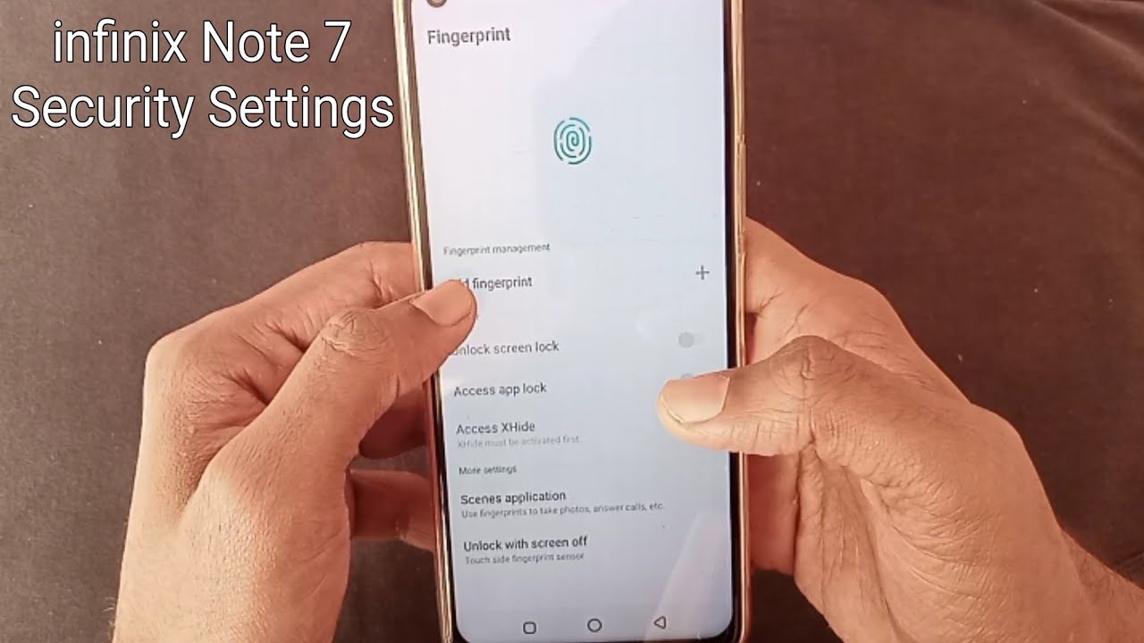 infinix Note 7 Lock Screen, Fingerprint & Face Unlock Settings
