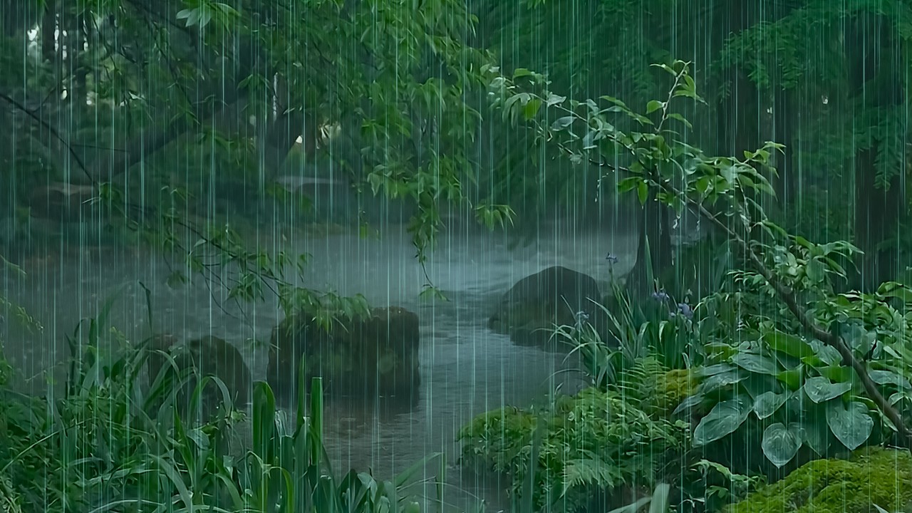 Stress Relief & Deep Sleep with Soothing Rain on Calm Lake | ASMR Nature Forest Rain