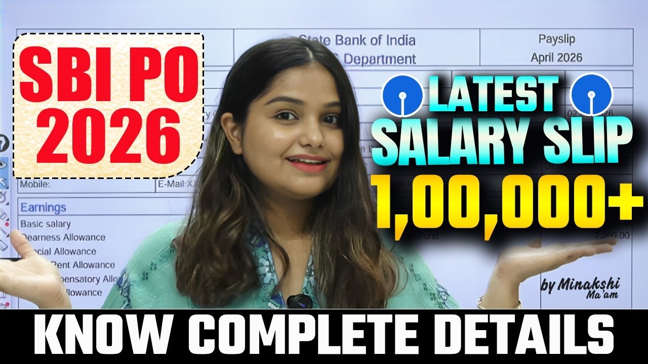 SBI PO Latest Salary Slip 2026 | Gross vs In-Hand Salary | Complete Details by Minakshi Ma'am